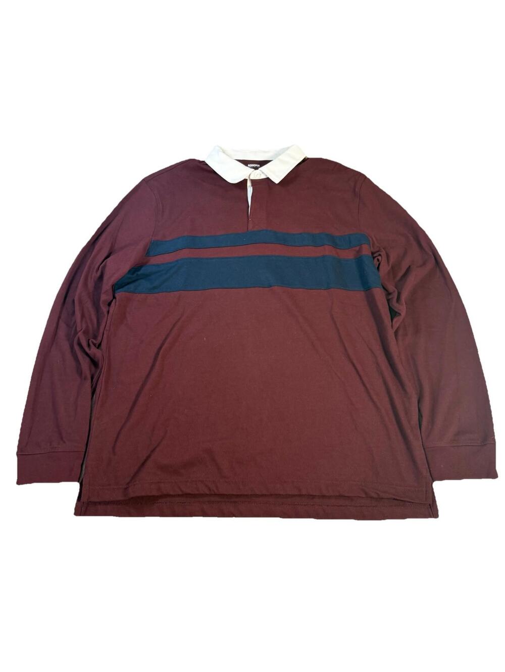 Sonoma Rugby Shirt Long Sleeve Men’s XL 2 Striped Maroon Polo